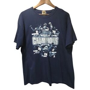 New England Patriots 2014 World Champions Fruit of the Loom T-Shirt Navy XL
